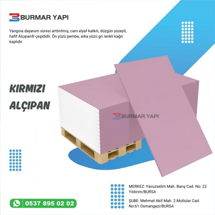 Kırmızı Alçıpan Fiyatları Bursa