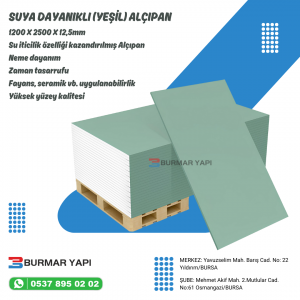 Yeşil Alçıpan (Suya Dayanıklı Alçıpan) Fiyatları 2026
