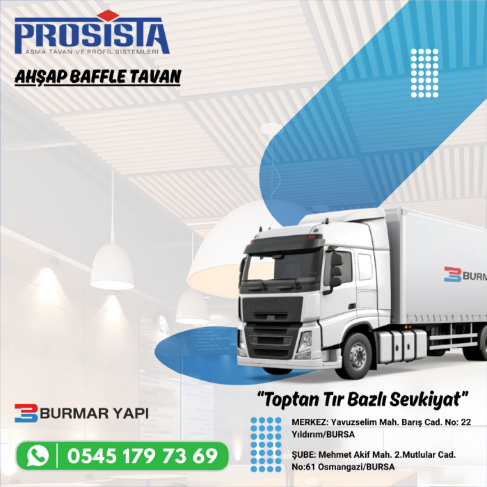 Balıkesir Ahşap Baffle Tavan Fiyatları